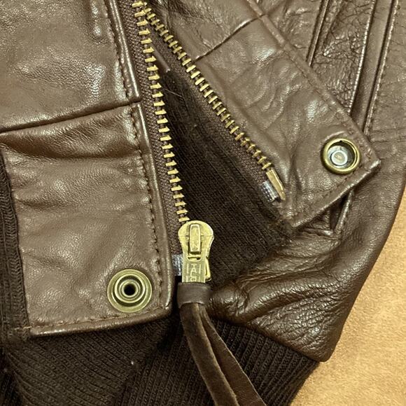 Vintage Perrone Aviation Apparel Leather A-2 Flight Bomber Jacket Size 44 - Picture 7 of 15